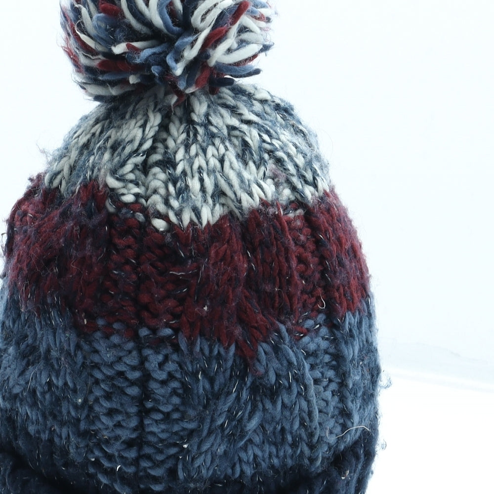 F&F Boys Multicoloured Geometric Acrylic Bobble Hat One Size