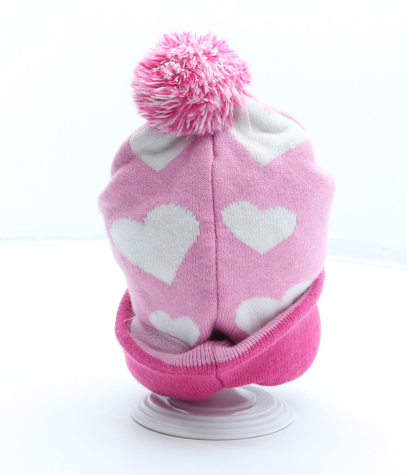 Dreamworks Girls Multicoloured Geometric Acrylic Bobble Hat Size S - Trolls Poppy