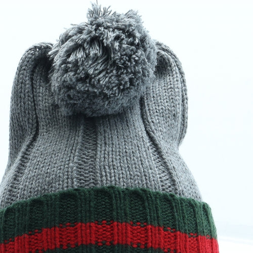 Preworn Boys Multicoloured Striped Acrylic Bobble Hat One Size
