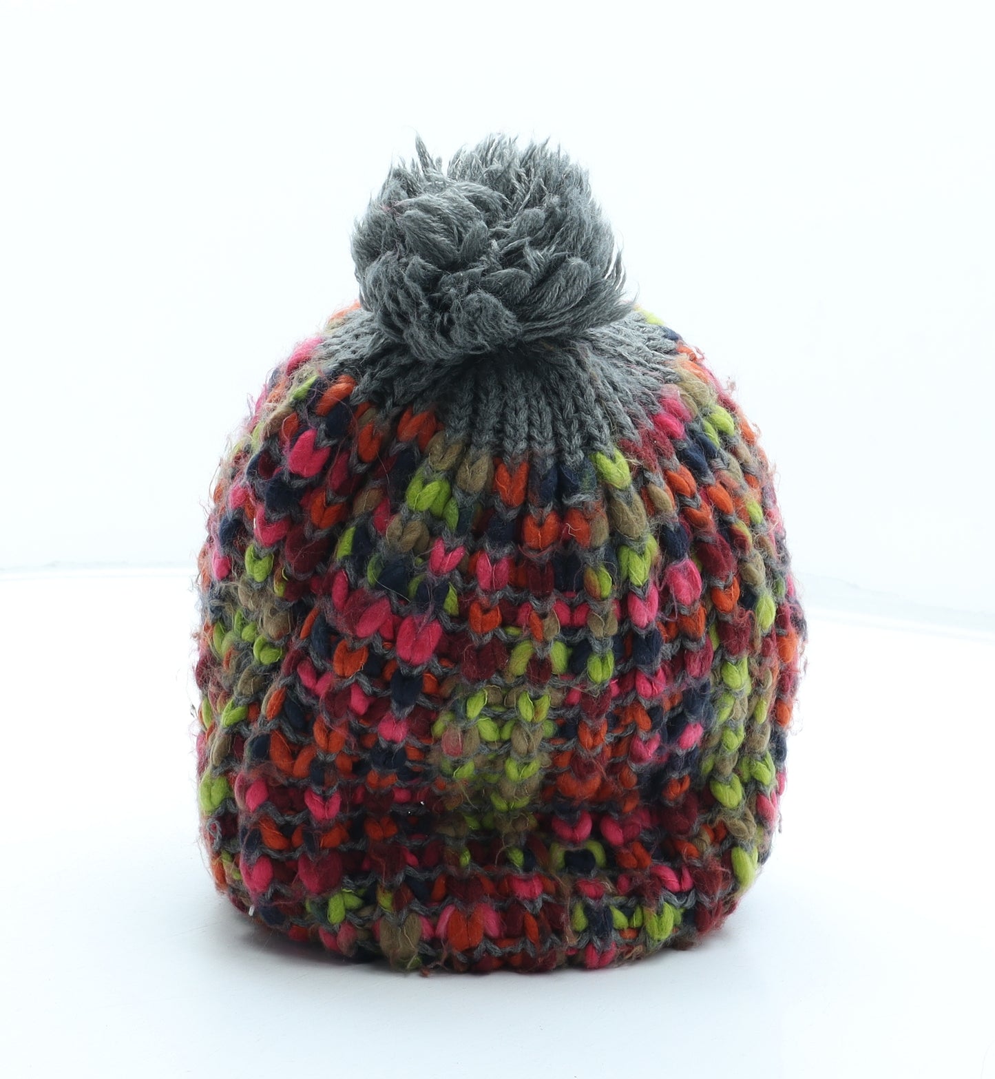 Preworn Womens Multicoloured Geometric Acrylic Bobble Hat One Size