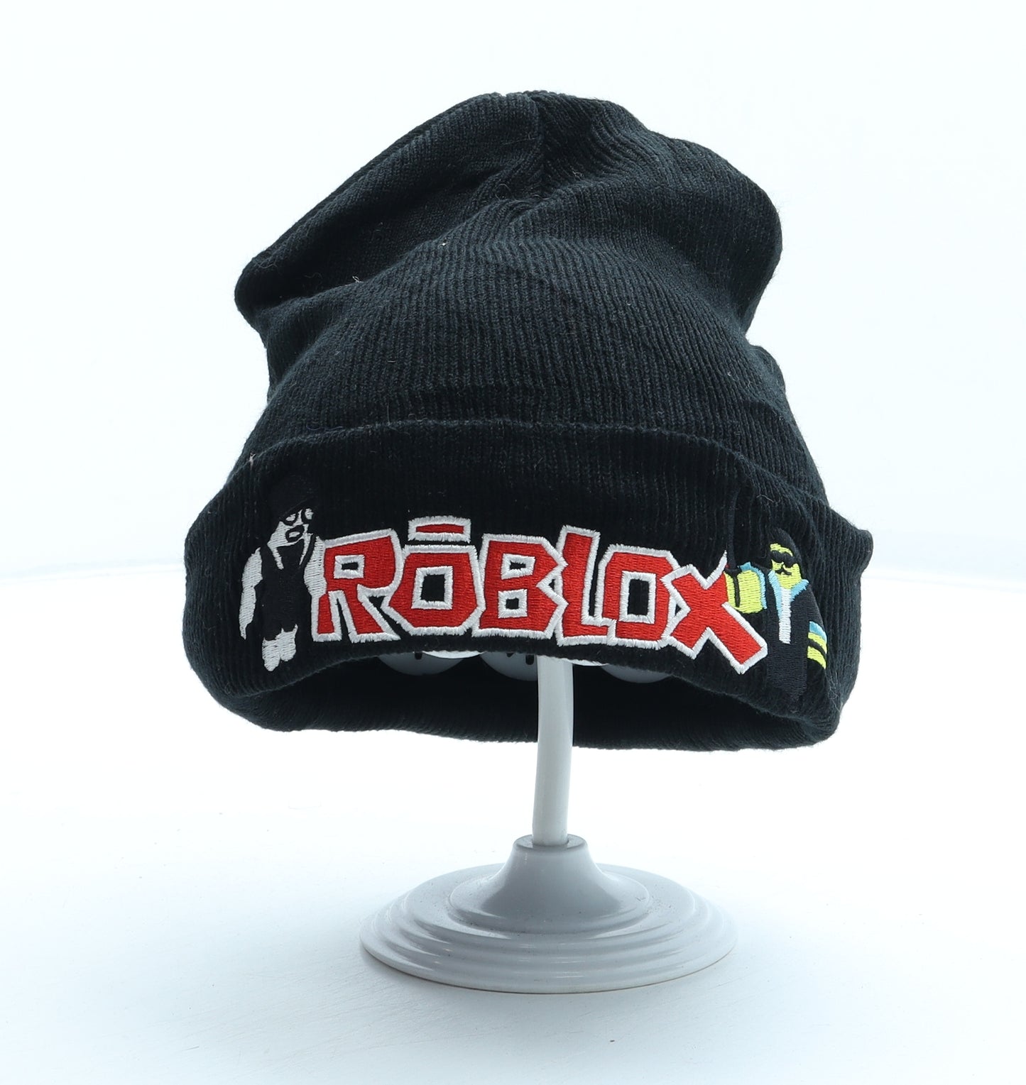 Preworn Boys Black Acrylic Beanie One Size - Roblox