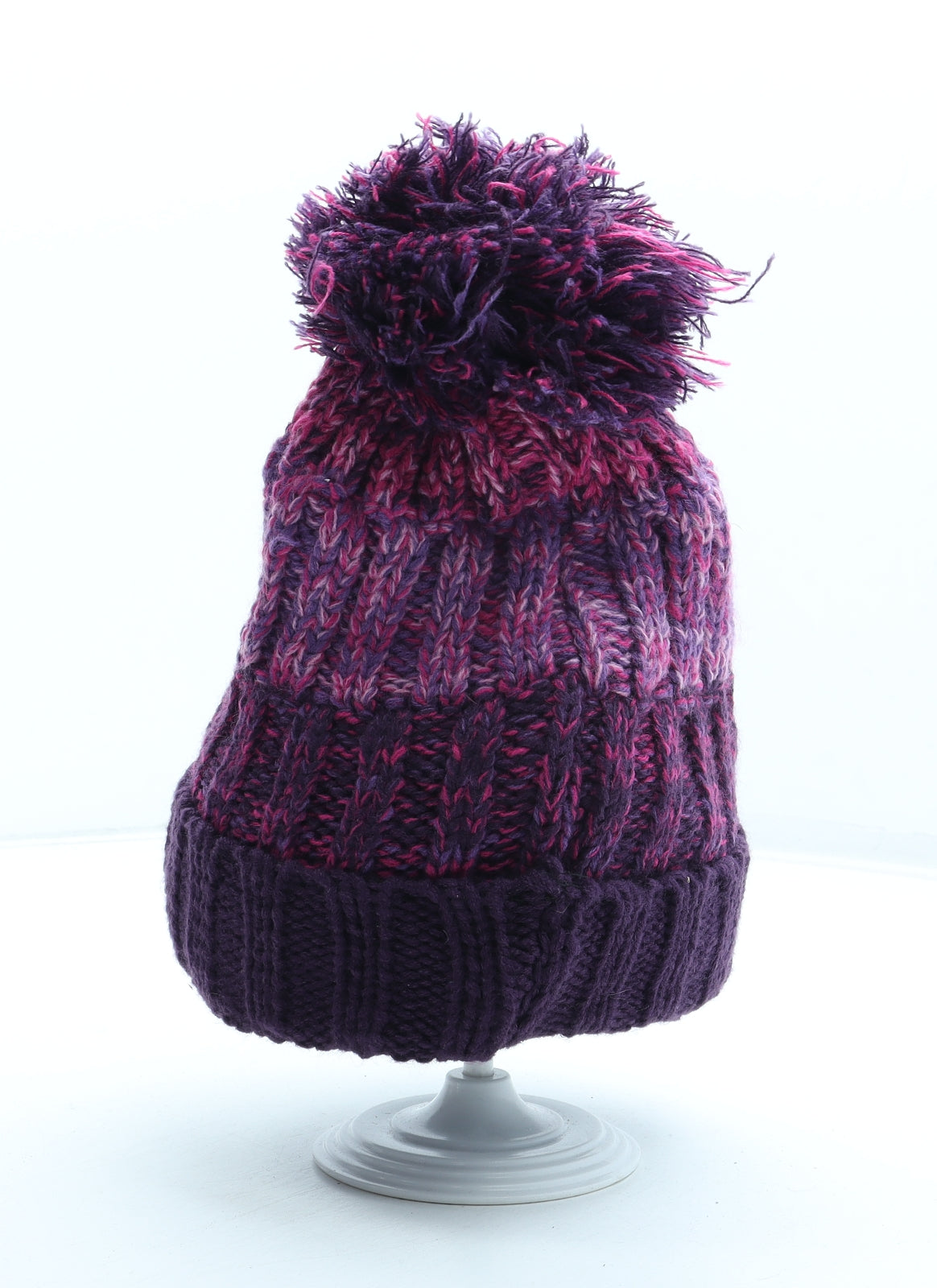 Preworn Womens Pink Acrylic Bobble Hat One Size