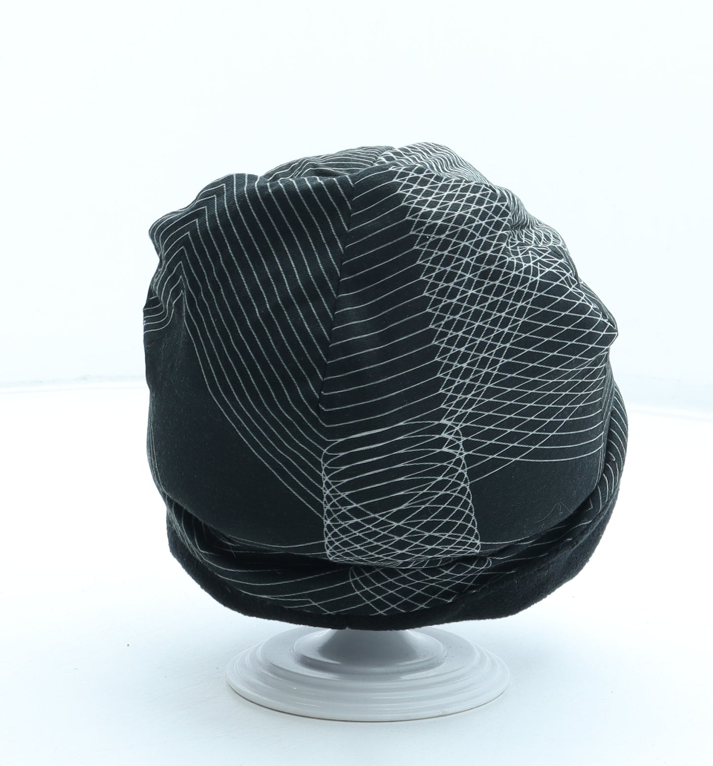 Preworn Mens Black Geometric Polyester Beanie One Size