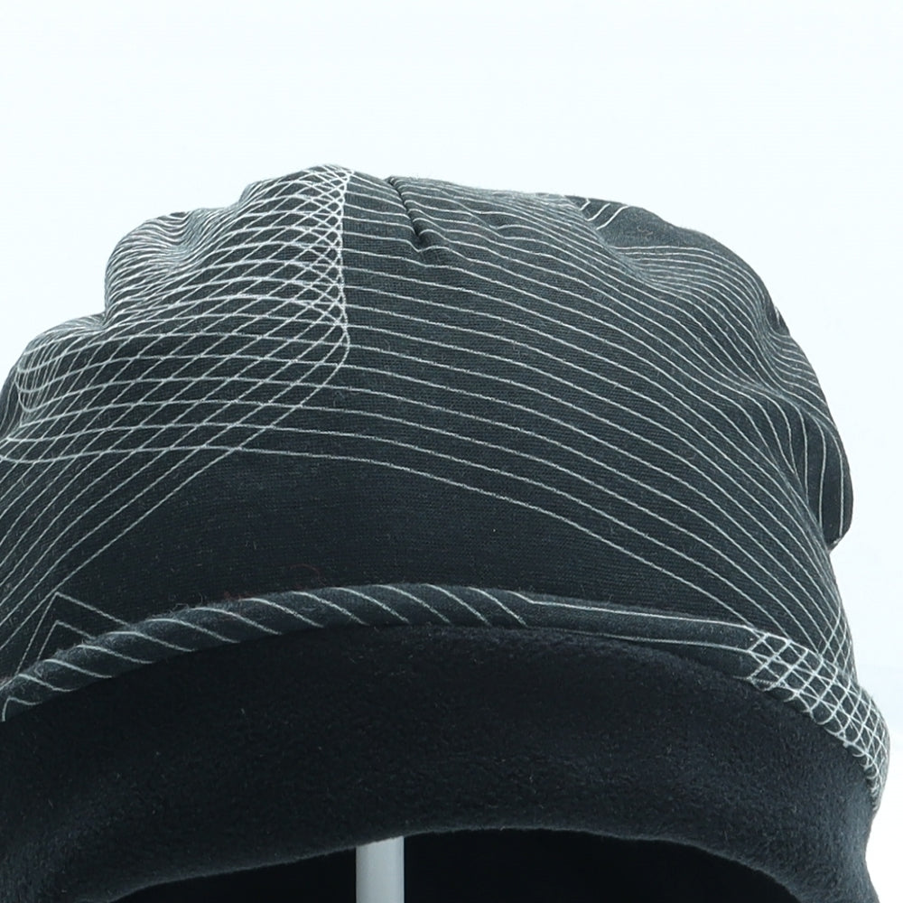 Preworn Mens Black Geometric Polyester Beanie One Size