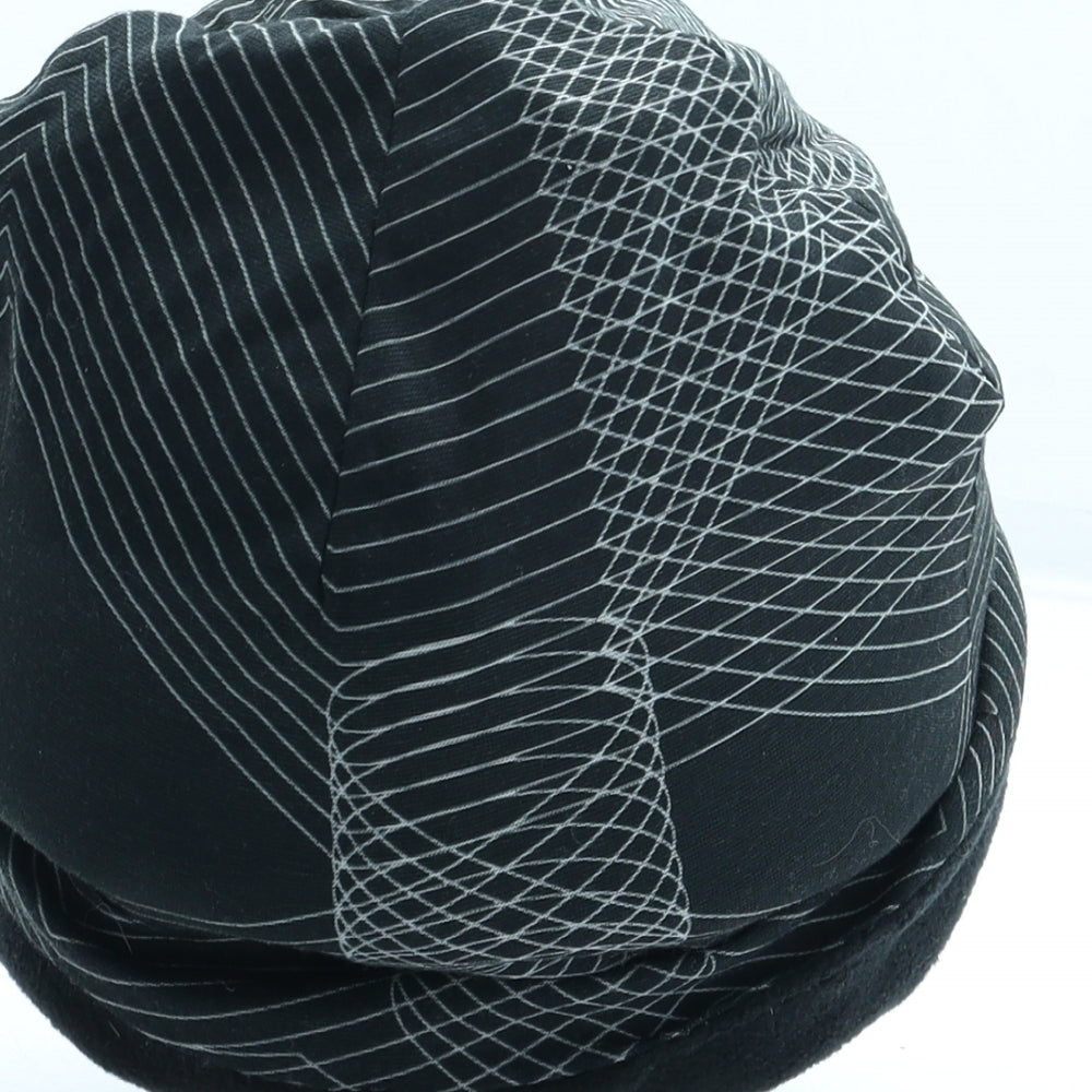 Preworn Mens Black Geometric Polyester Beanie One Size