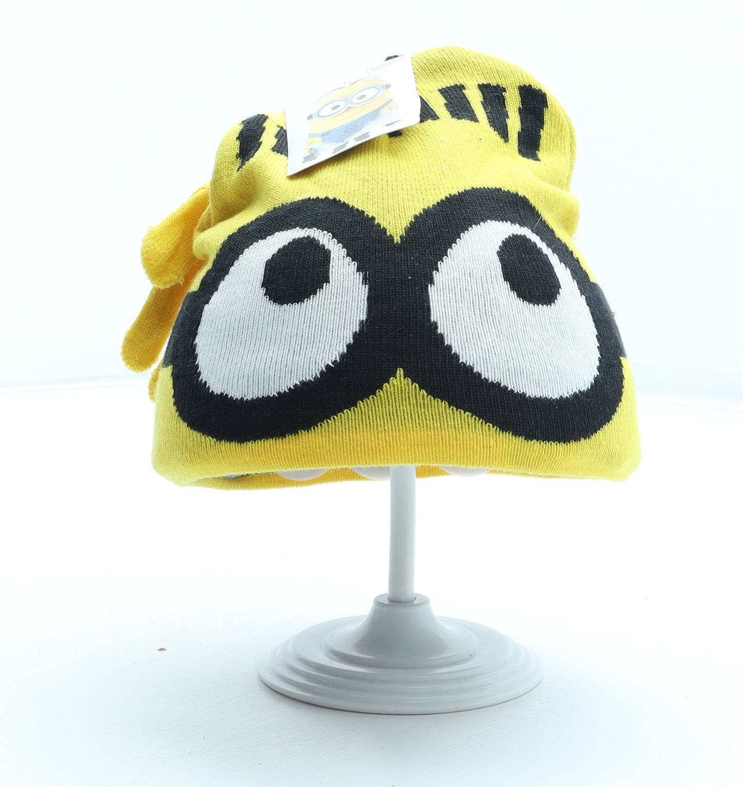 B&M Boys Yellow Geometric Acrylic Beanie Size S - Minions