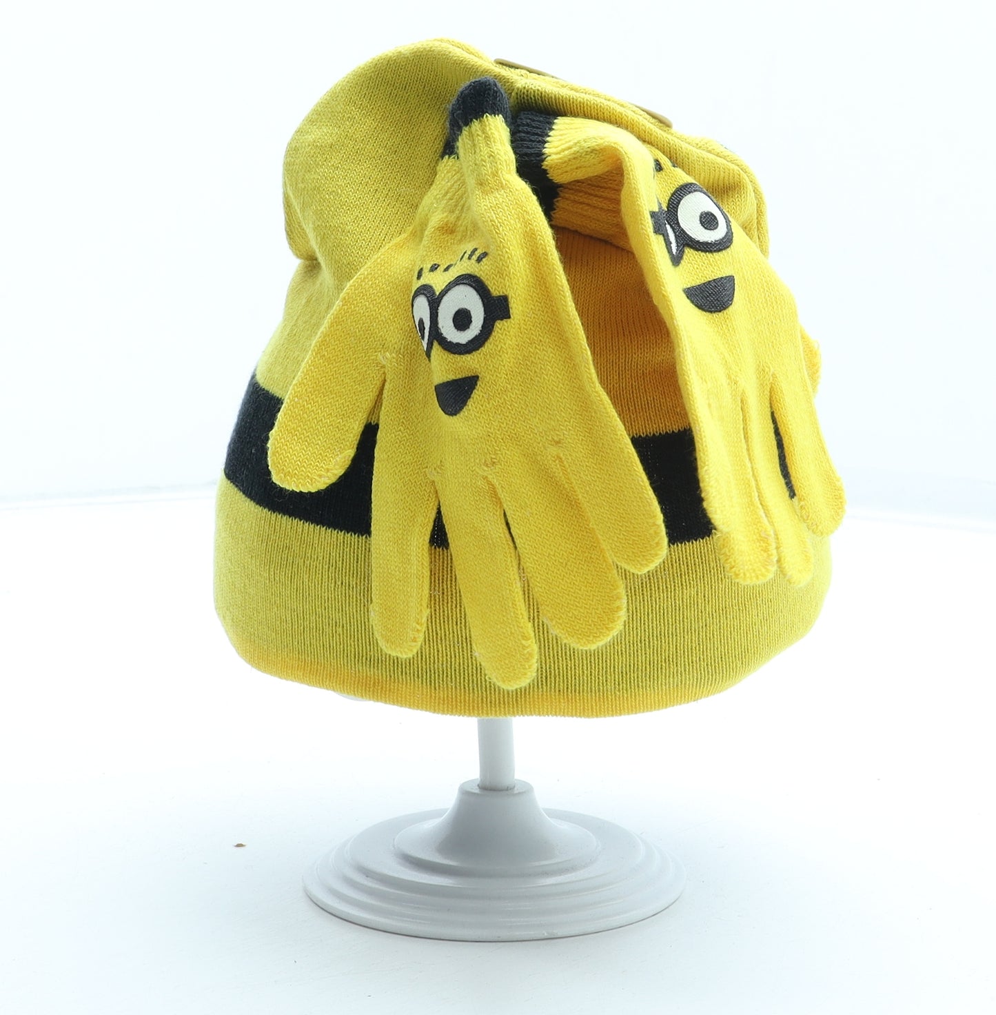B&M Boys Yellow Geometric Acrylic Beanie Size S - Minions