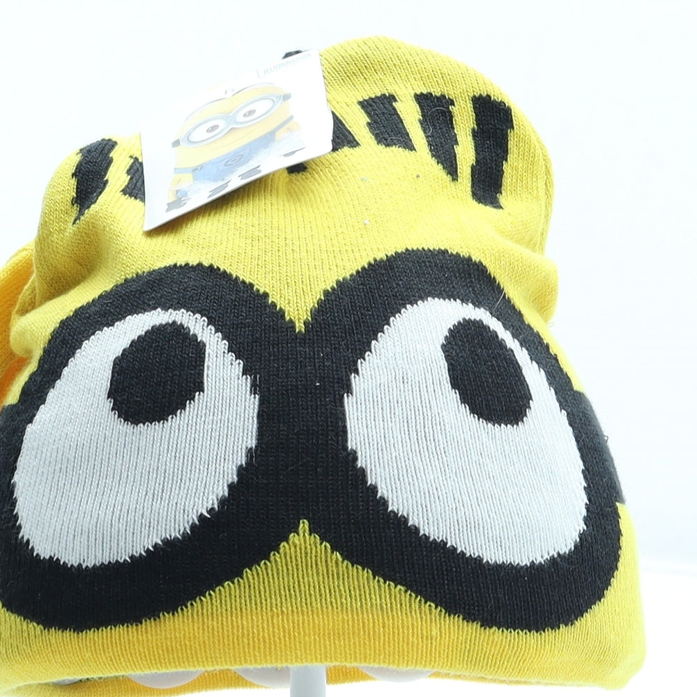 B&M Boys Yellow Geometric Acrylic Beanie Size S - Minions