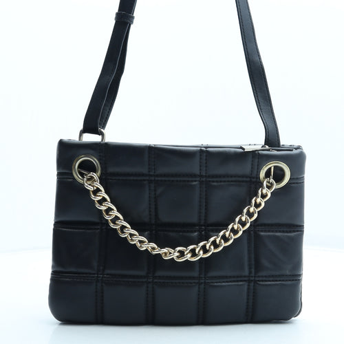 M&S Womens Black Polyurethane Crossbody Size Small - Chain Detail