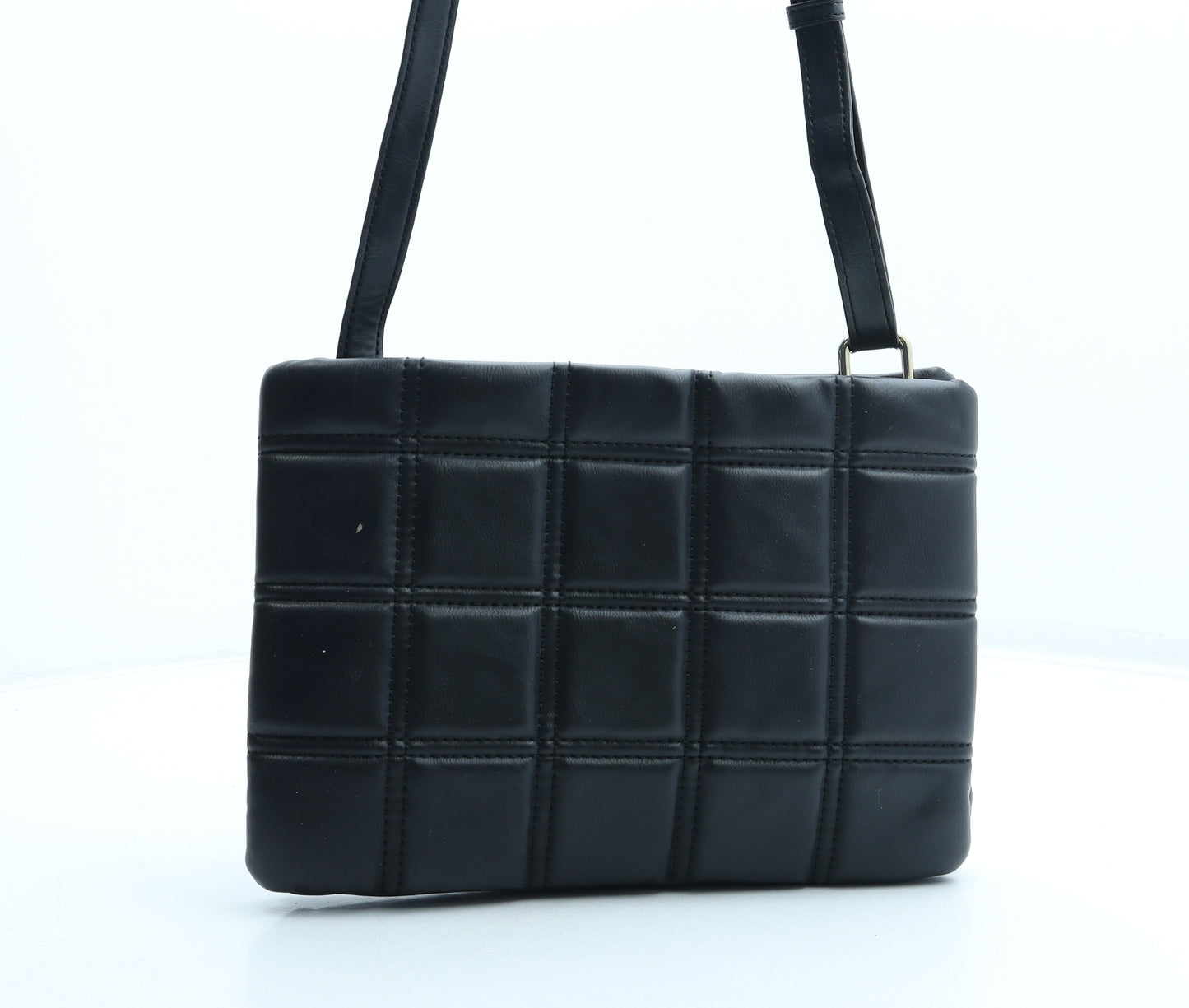 M&S Womens Black Polyurethane Crossbody Size Small - Chain Detail