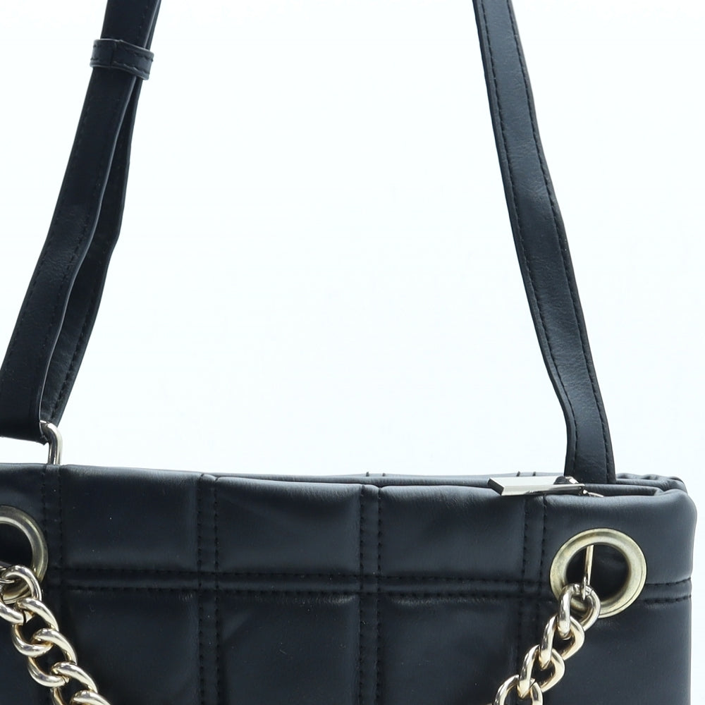 M&S Womens Black Polyurethane Crossbody Size Small - Chain Detail