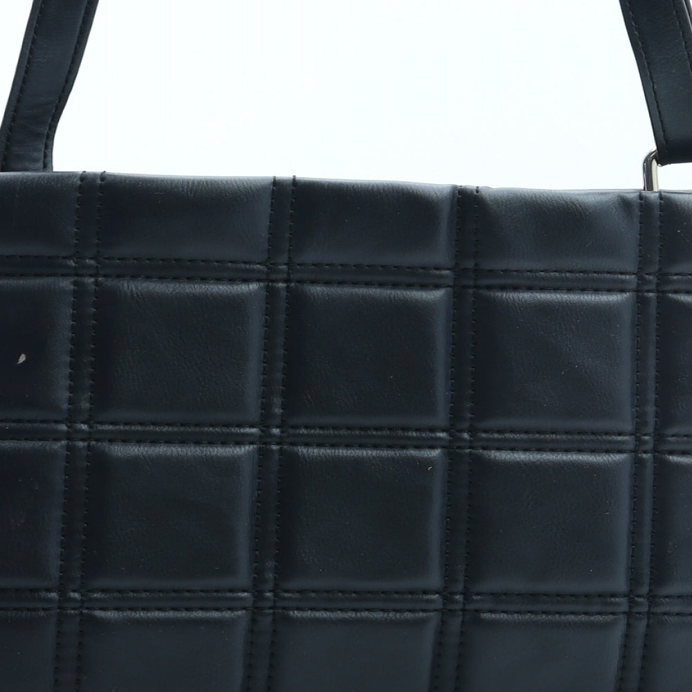 M&S Womens Black Polyurethane Crossbody Size Small - Chain Detail