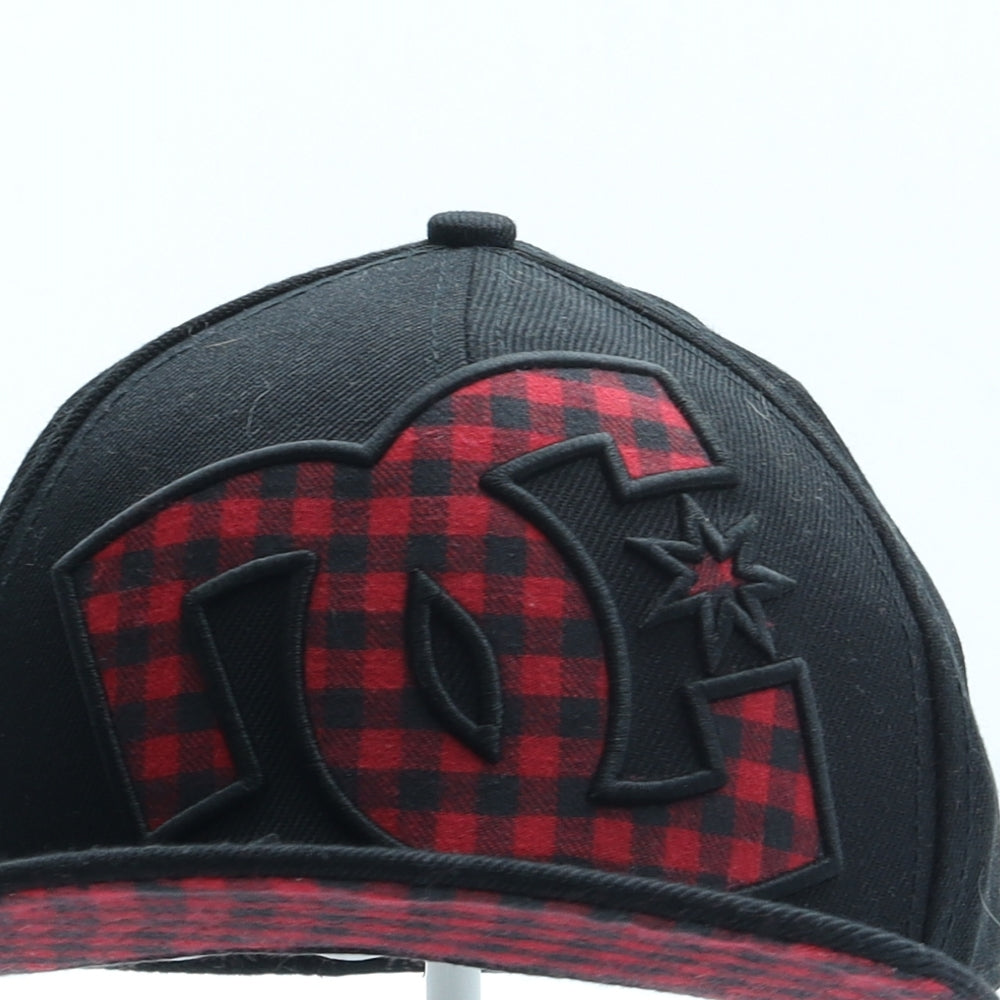 DC Shoes Mens Black Check Cotton Snapback Size 6 3/4 - Logo