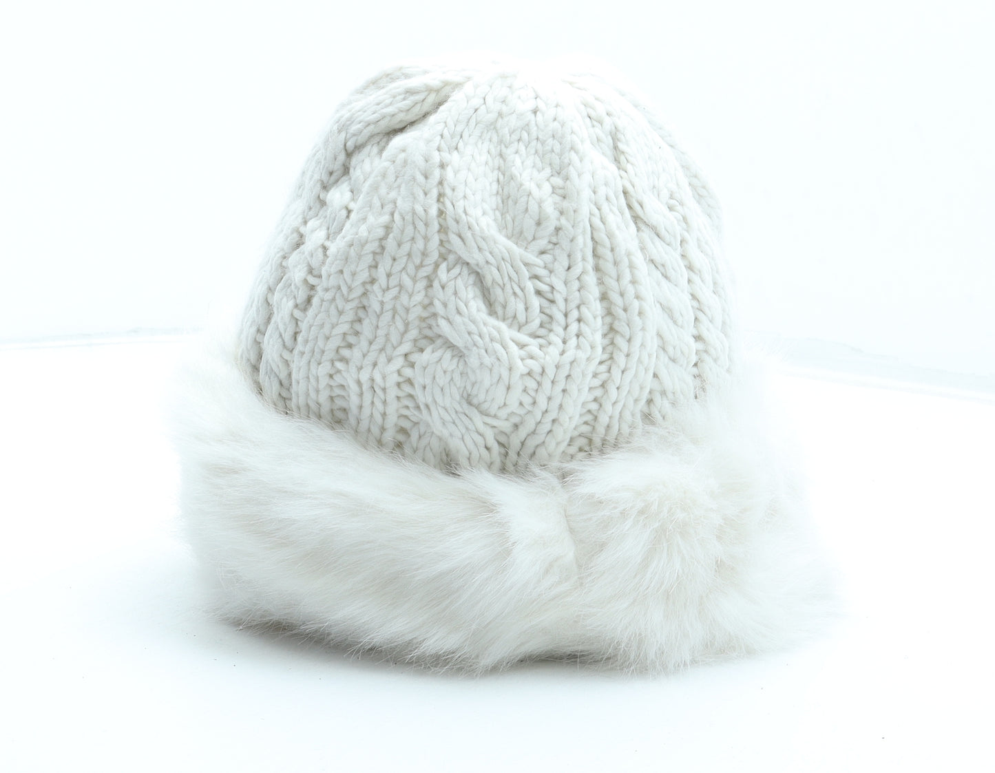 F&F Womens White Acrylic Cloche One Size - Faux Fur