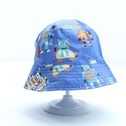 JIGLZ Boys Blue Geometric 100% Cotton Bucket Hat Size S - Robots