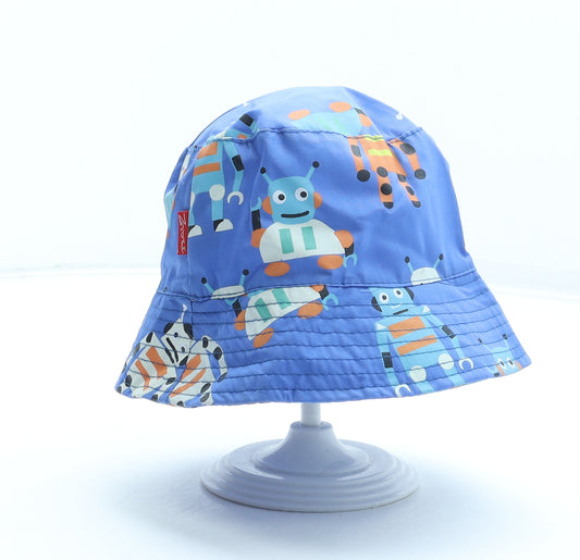 JIGLZ Boys Blue Geometric 100% Cotton Bucket Hat Size S - Robots