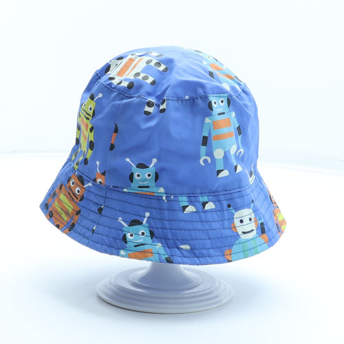 JIGLZ Boys Blue Geometric 100% Cotton Bucket Hat Size S - Robots