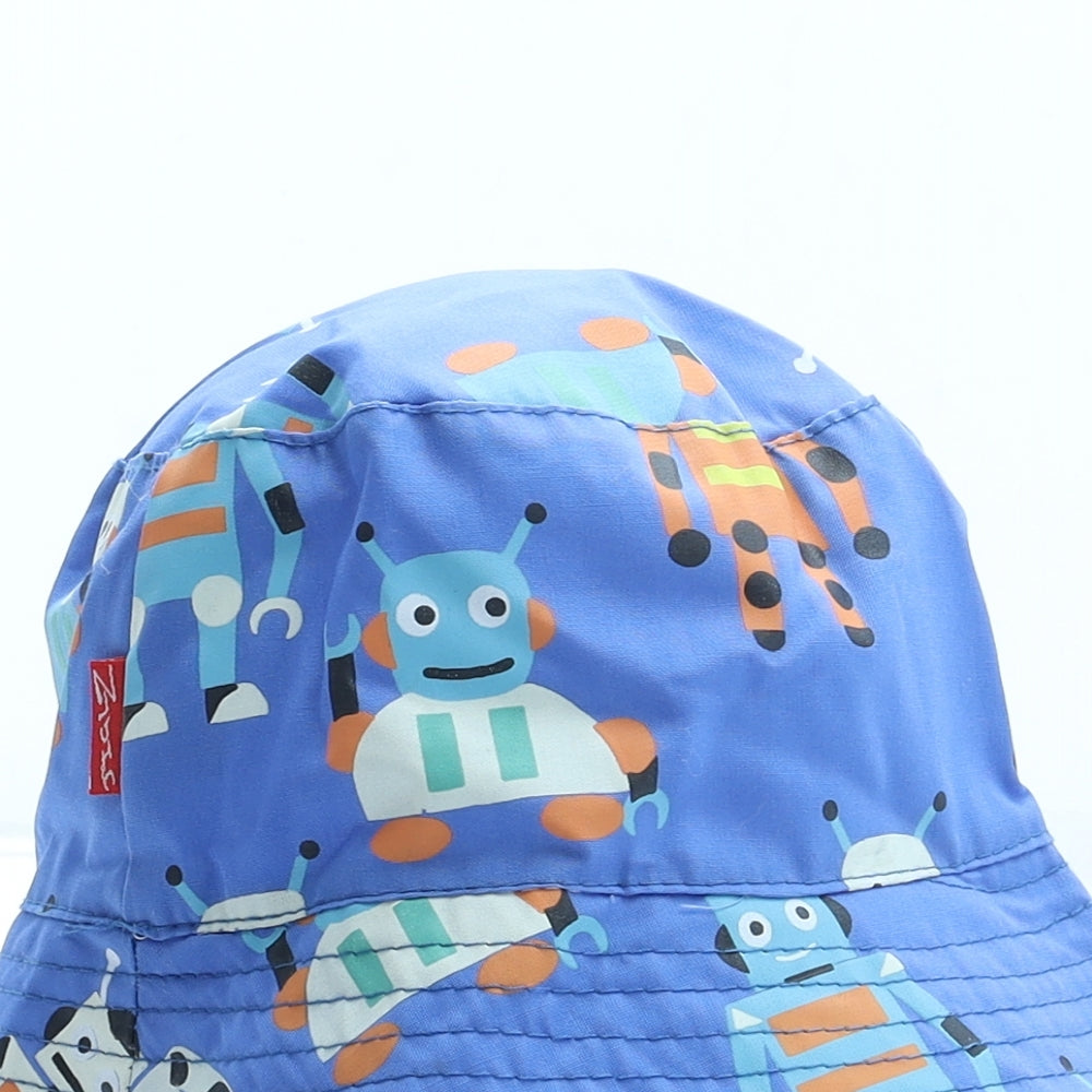 JIGLZ Boys Blue Geometric 100% Cotton Bucket Hat Size S - Robots
