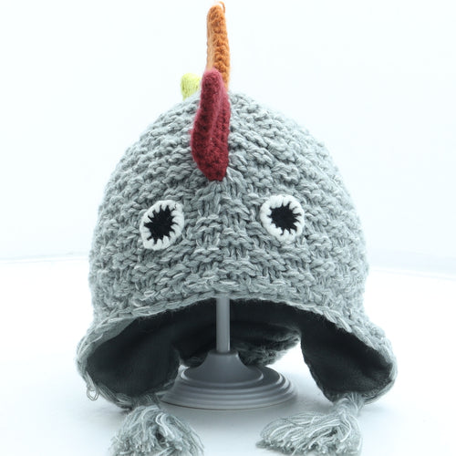NEXT Boys Grey Acrylic Beanie Size S - Dinosaur Dragon Size 5-6 Years