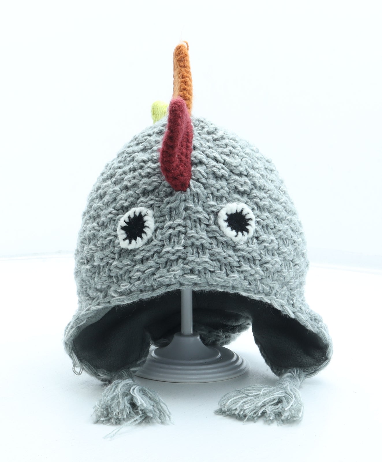NEXT Boys Grey Acrylic Beanie Size S - Dinosaur Dragon Size 5-6 Years