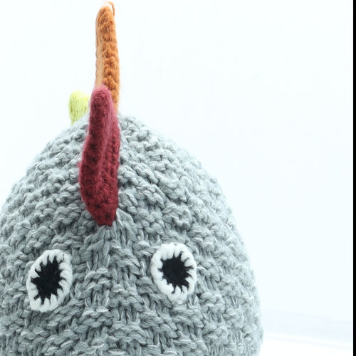 NEXT Boys Grey Acrylic Beanie Size S - Dinosaur Dragon Size 5-6 Years