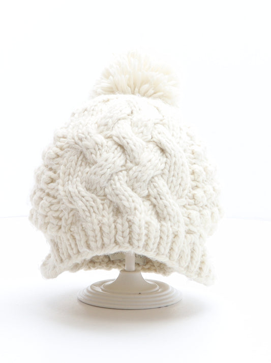 RJR.John Rocha Womens Ivory Acrylic Bobble Hat One Size