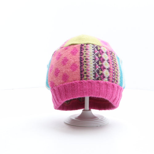Monsoon Girls Multicoloured Geometric Wool Beanie One Size - Size 3-6 years