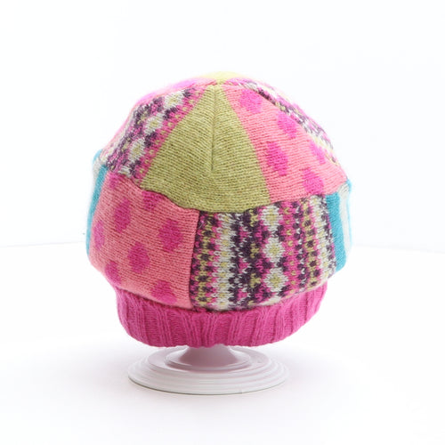 Monsoon Girls Multicoloured Geometric Wool Beanie One Size - Size 3-6 years