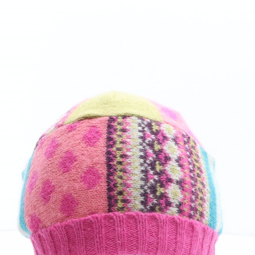 Monsoon Girls Multicoloured Geometric Wool Beanie One Size - Size 3-6 years