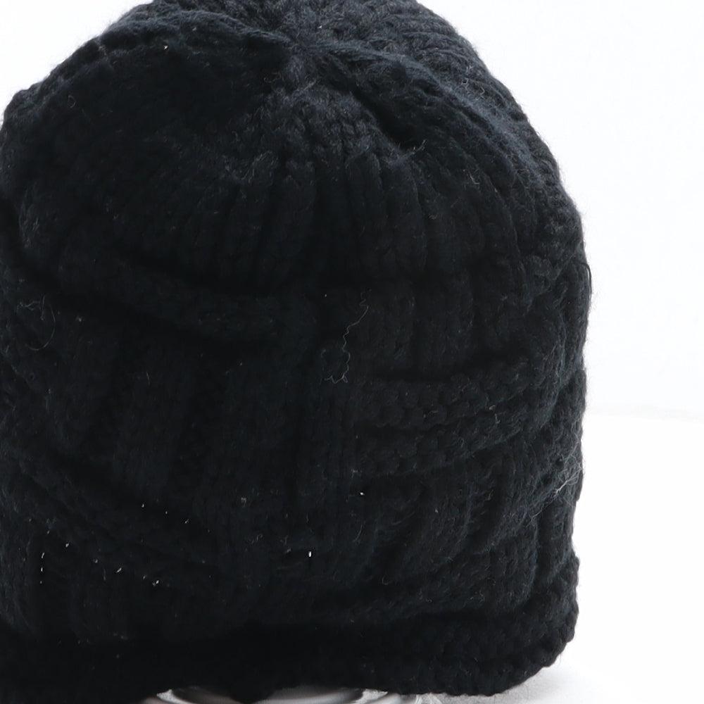 Preworn Womens Black Acrylic Beanie One Size