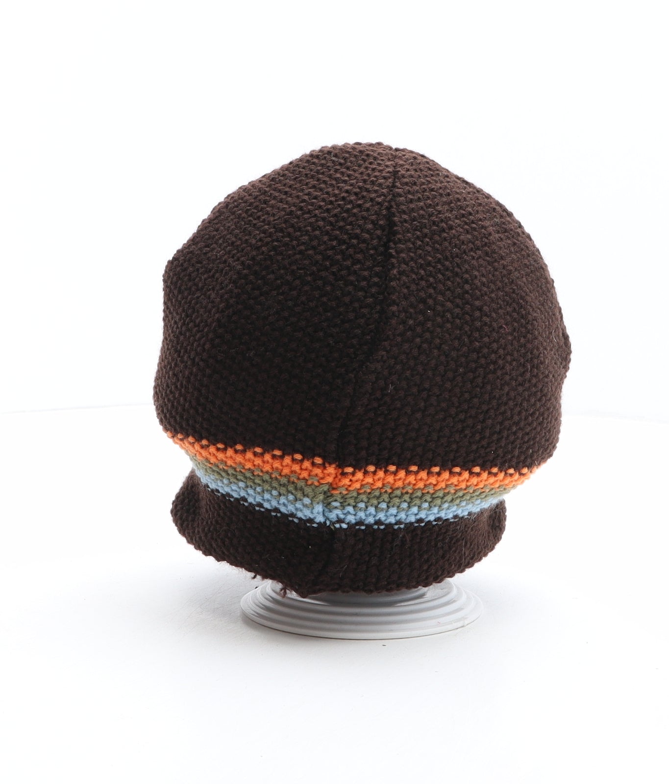 Cherokee Boys Brown Striped Acrylic Beanie One Size - Size 14-16 years