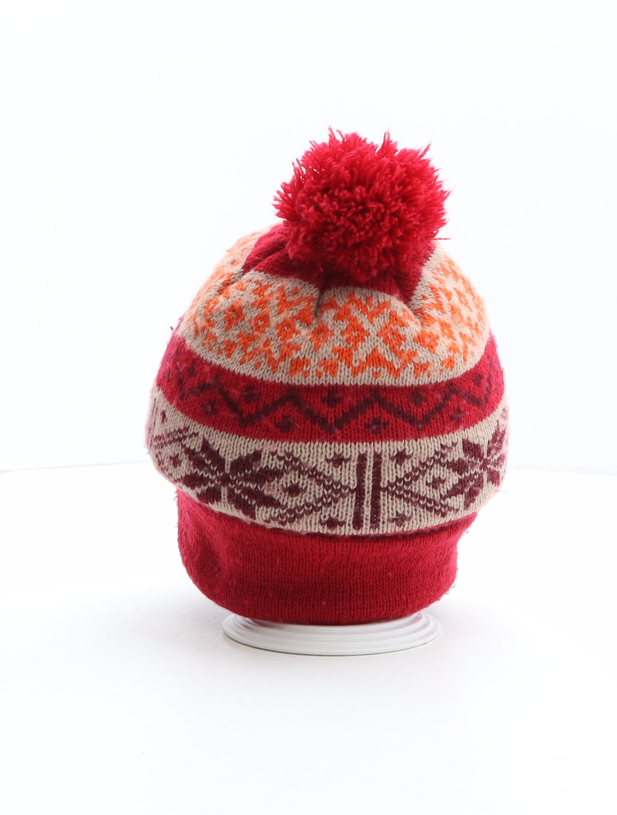 Preworn Boys Multicoloured Fair Isle Acrylic Bobble Hat One Size