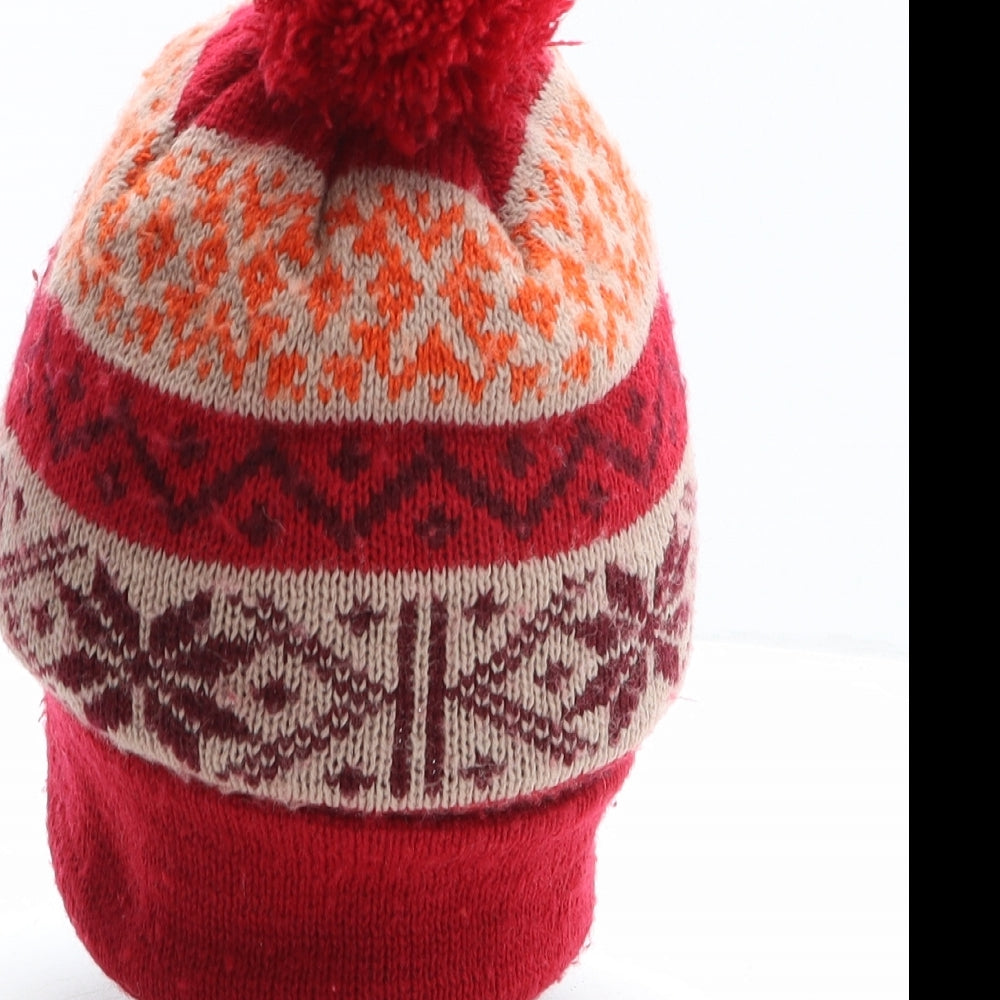 Preworn Boys Multicoloured Fair Isle Acrylic Bobble Hat One Size