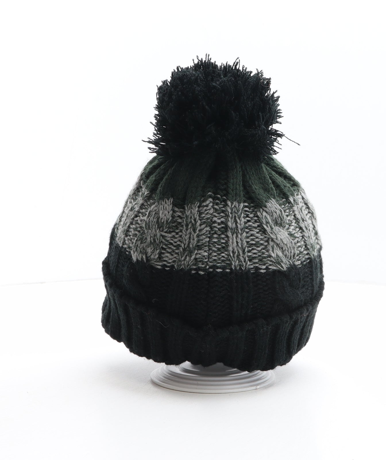 TU Boys Multicoloured Colourblock Acrylic Bobble Hat One Size - Size 10-13 years