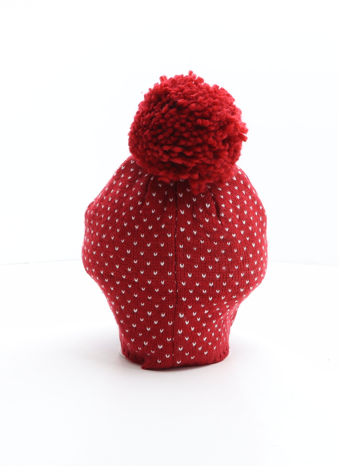 Atmosphere Womens Red Geometric Acrylic Bobble Hat One Size - Reindeer Design, Christmas Hat