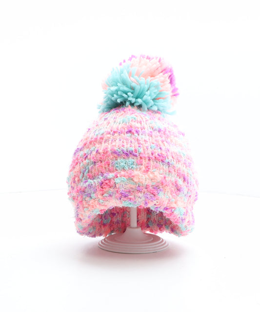 NEXT Girls Multicoloured Acrylic Bobble Hat One Size - Size 5-6 years