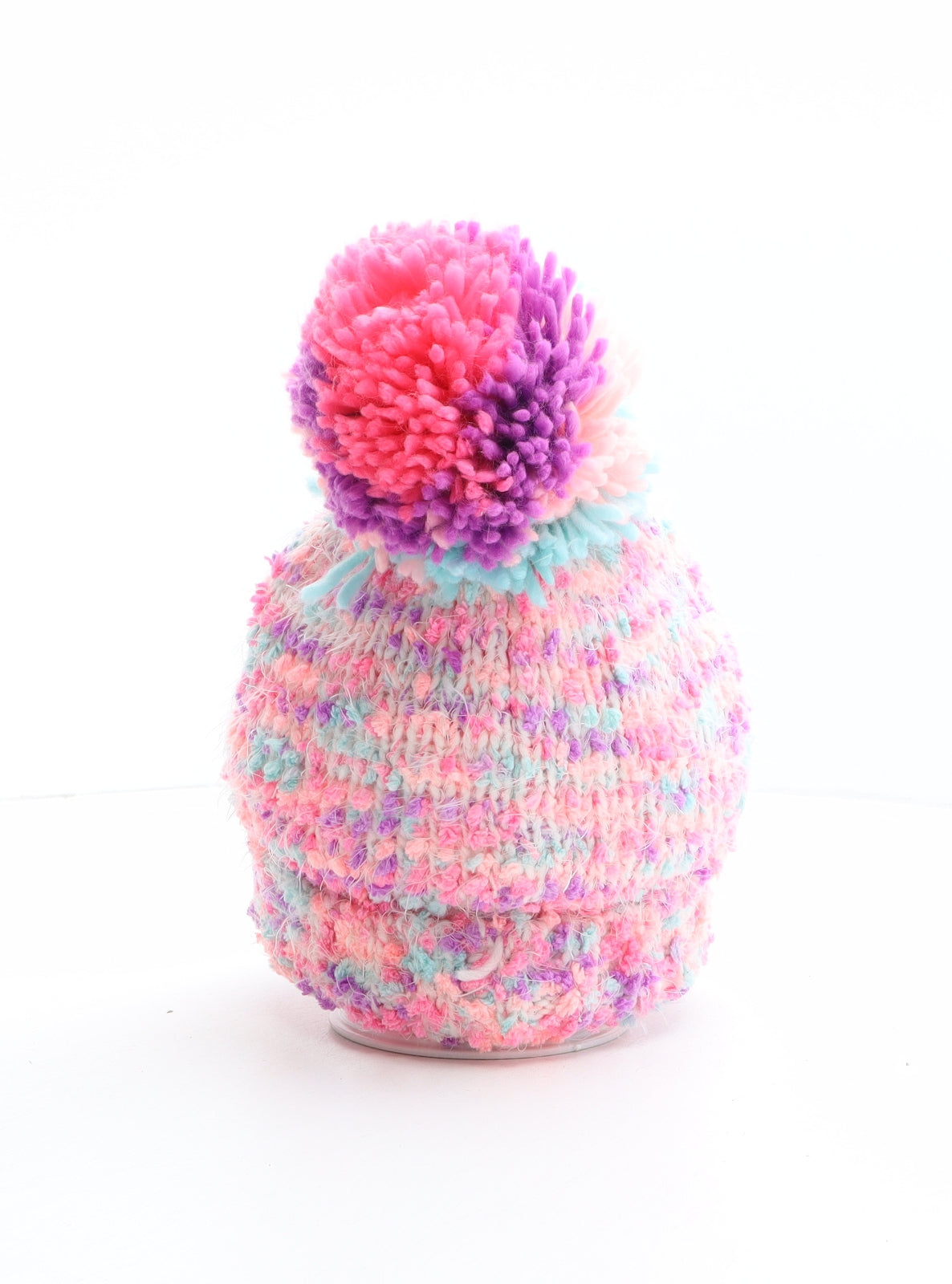 NEXT Girls Multicoloured Acrylic Bobble Hat One Size - Size 5-6 years