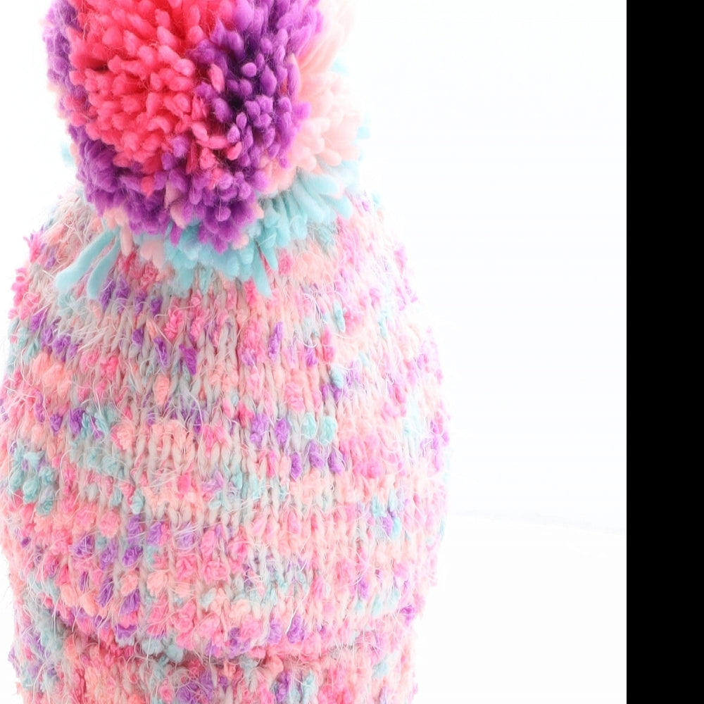 NEXT Girls Multicoloured Acrylic Bobble Hat One Size - Size 5-6 years