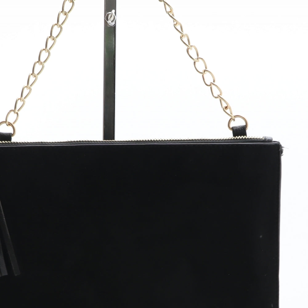 Primark Womens Black Solid Polyurethane Crossbody Size Medium