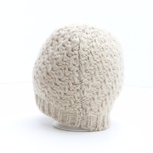F&F Womens Beige Acrylic Beanie One Size