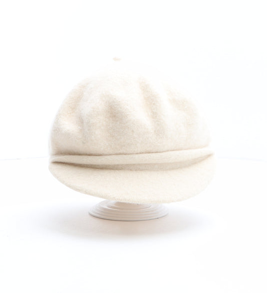 Preworn Womens Beige Angora Peaked Cap One Size