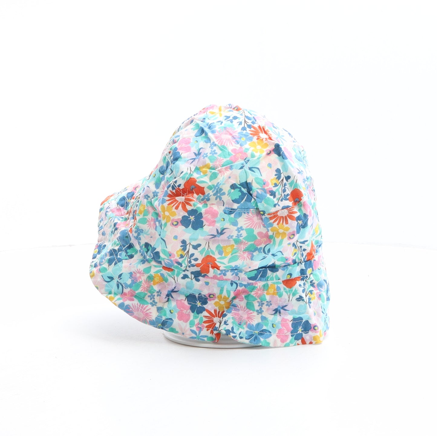 NEXT Girls Multicoloured Floral 100% Cotton Bucket Hat One Size - Size 3-4 years