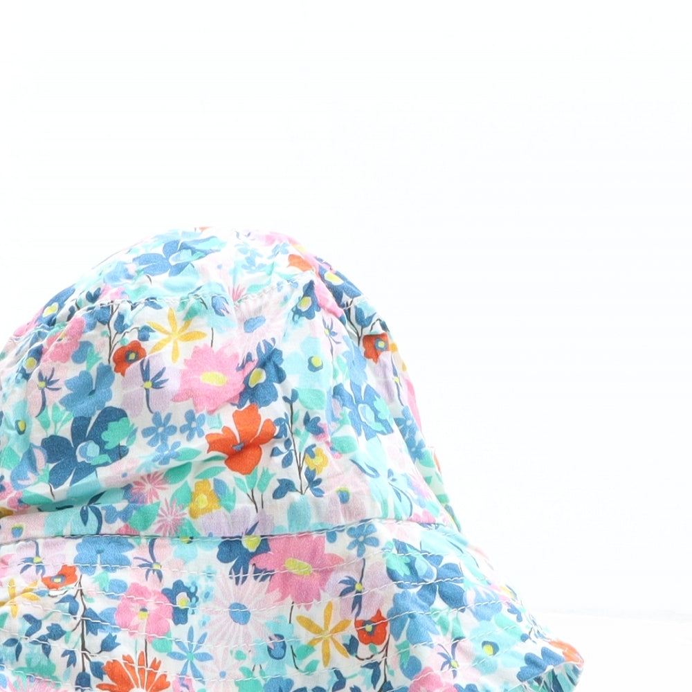 NEXT Girls Multicoloured Floral 100% Cotton Bucket Hat One Size - Size 3-4 years