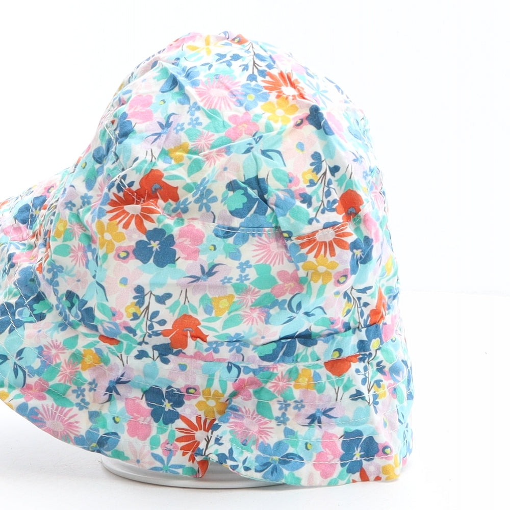 NEXT Girls Multicoloured Floral 100% Cotton Bucket Hat One Size - Size 3-4 years