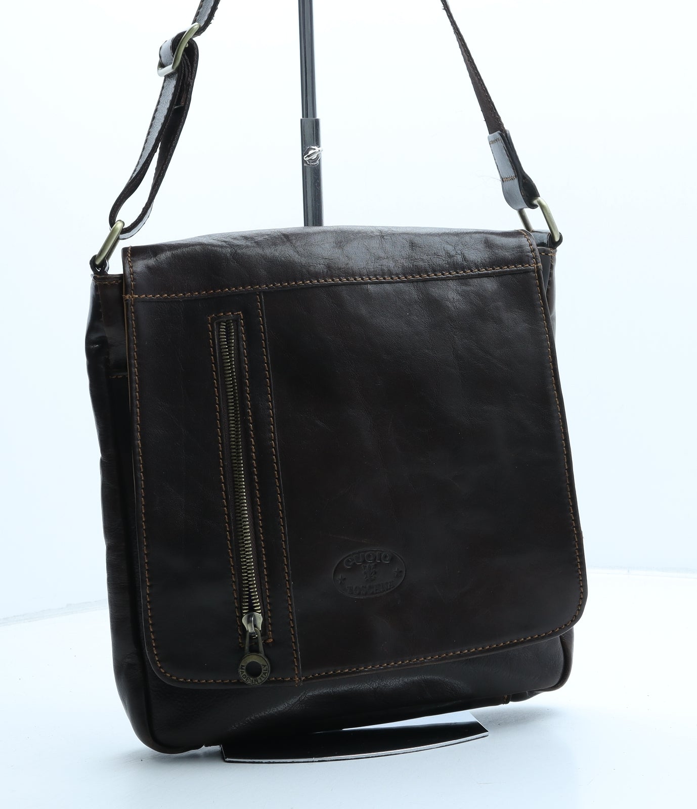 Cuoio Toscana Womens Brown Leather Crossbody Size Medium