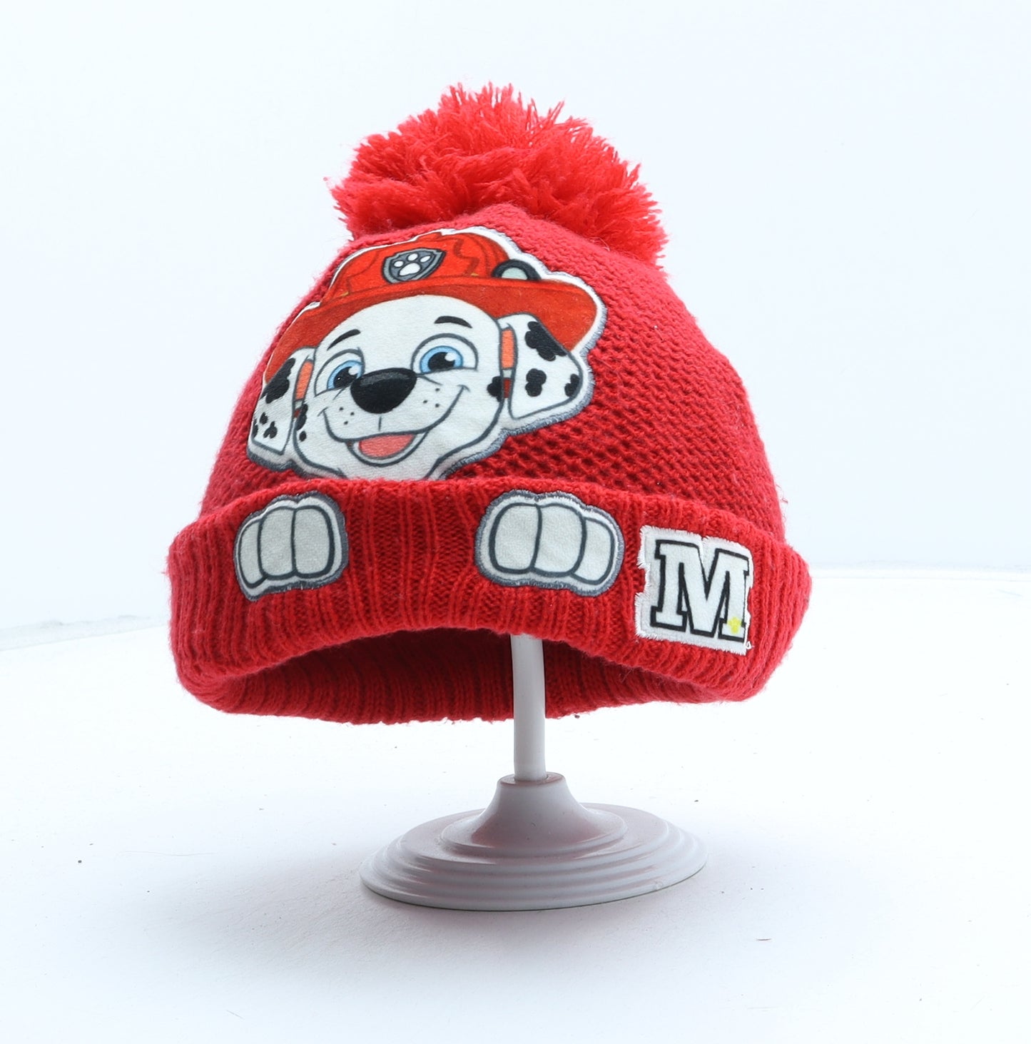 Nutmeg Boys Red Acrylic Bobble Hat One Size - Paw Patrol. UK Size 1-3 Years