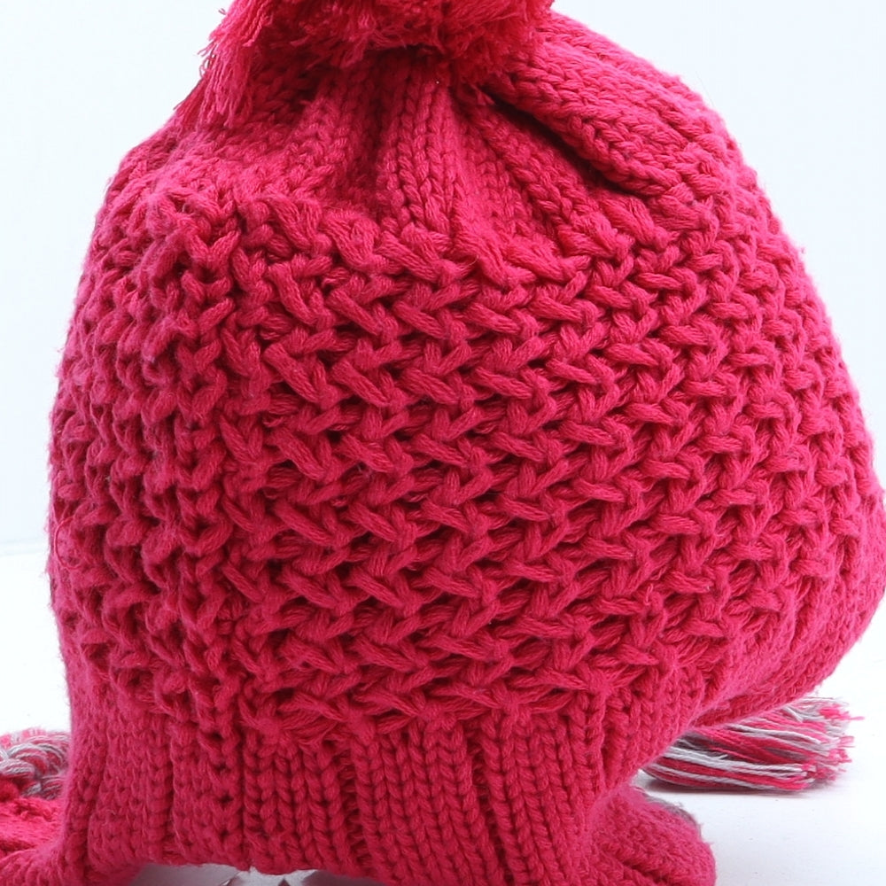 adidas Womens Pink Acrylic Bobble Hat One Size