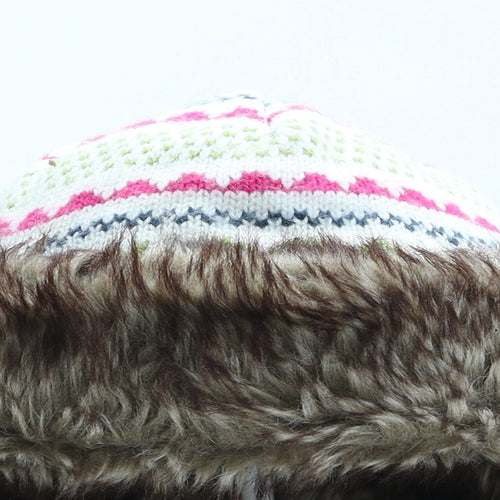 George Girls Multicoloured Fair Isle Acrylic Trapper Hat One Size