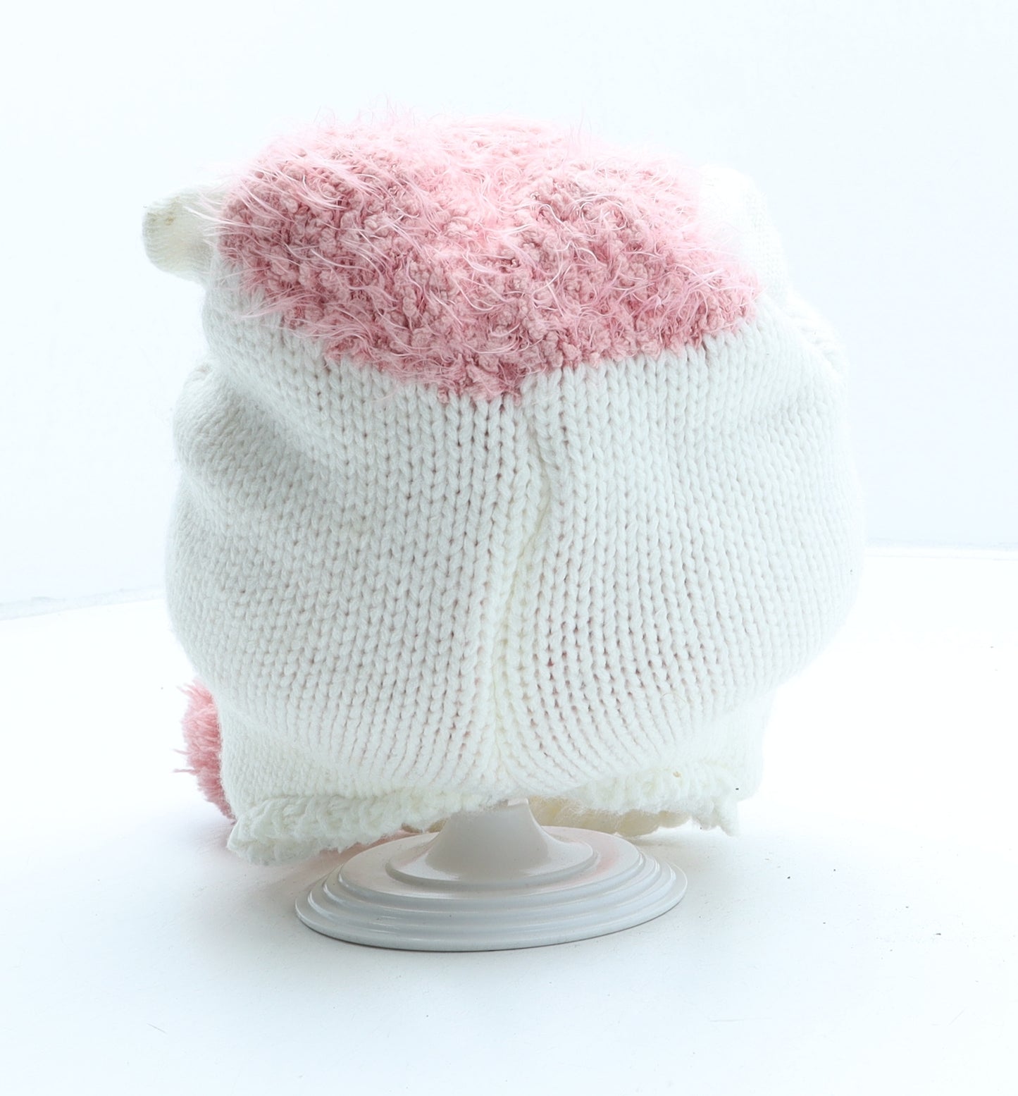 Primark Girls Ivory Acrylic Beanie Size M - Fox