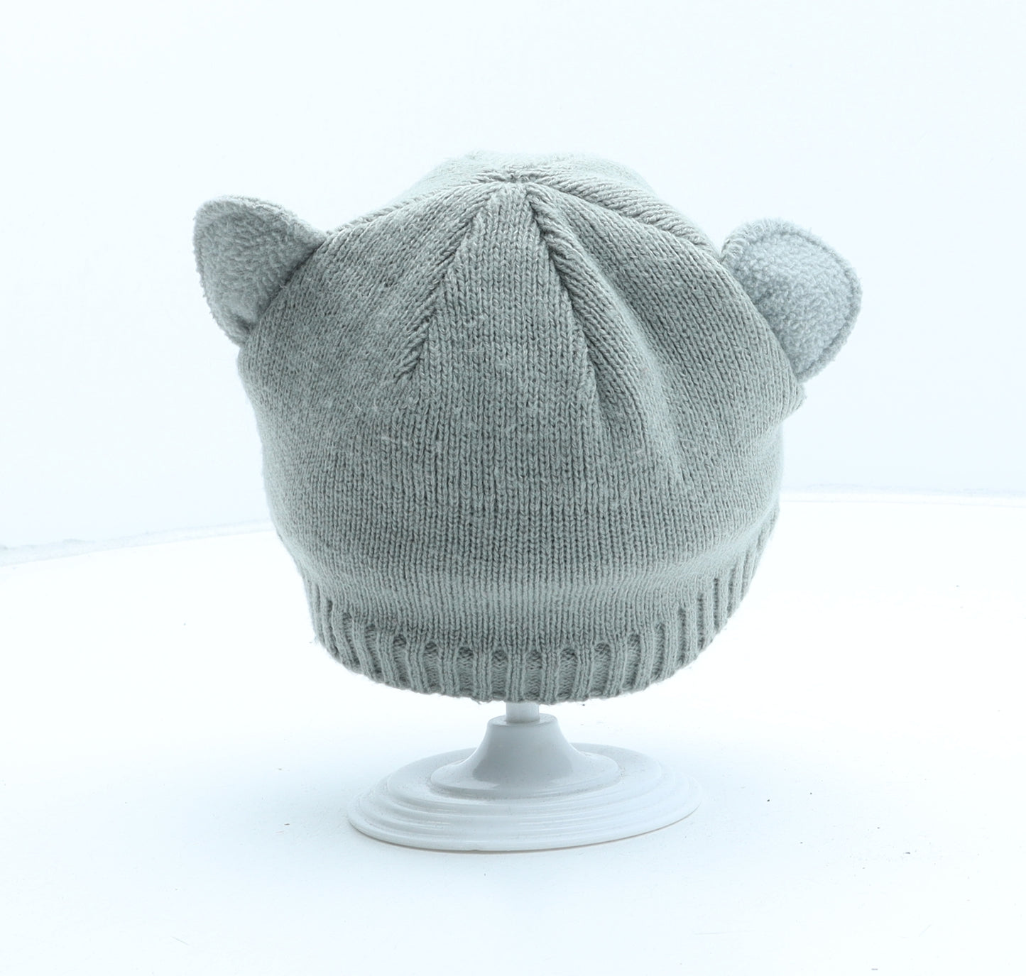 Vertbaudet Boys Grey Acrylic Beanie One Size - Bear.UK Size 2-3 Years